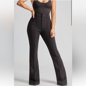 Black Wideleg Suit Tousers - M